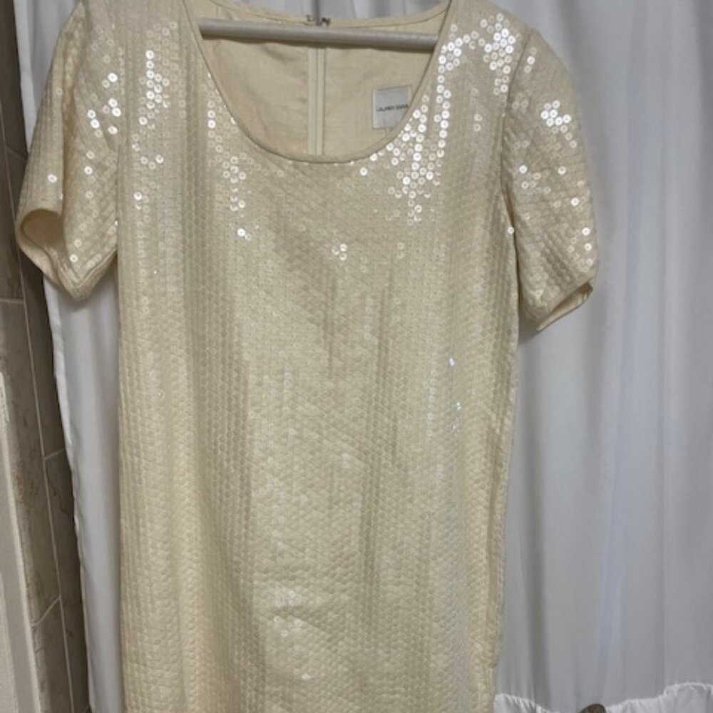 Beautiful Cream Sequin Dress - Size S